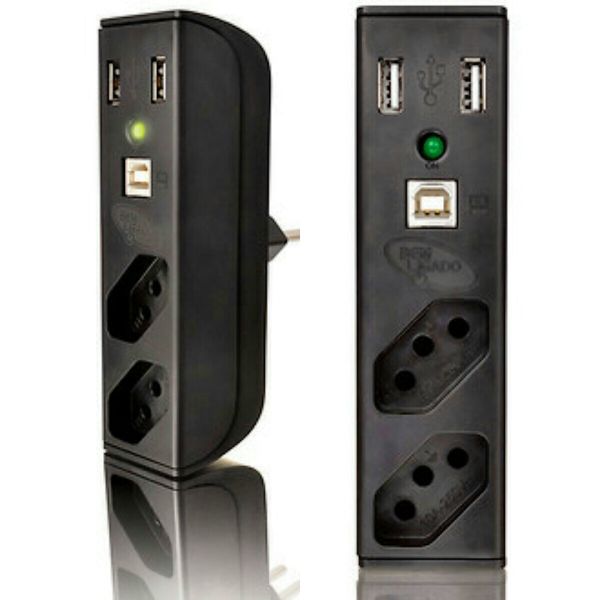 Filtro de Linha ENERMAX-BEM-LIGADO, 2 TOMADAS, 2 USB e 1 USB 250